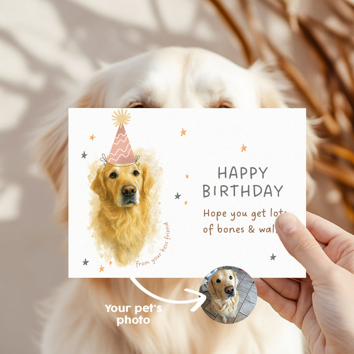 Personalized Birthday Card with Dog Portrait