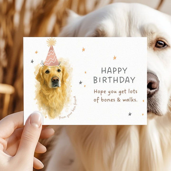 Personalized Birthday Card with Dog Portrait