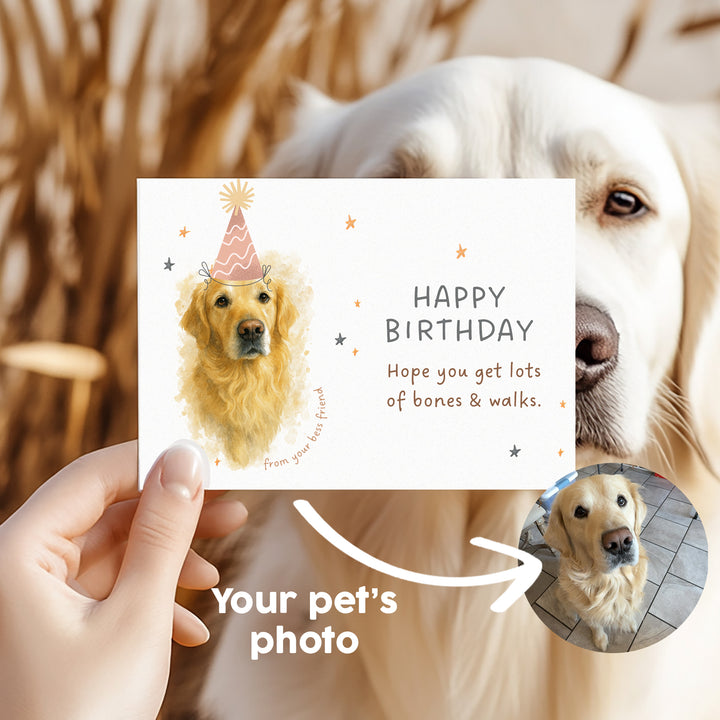 Personalized Birthday Card with Dog Portrait