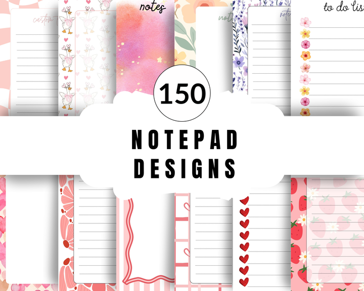 150 Editable Notepad Design - Canva - Commercial Use