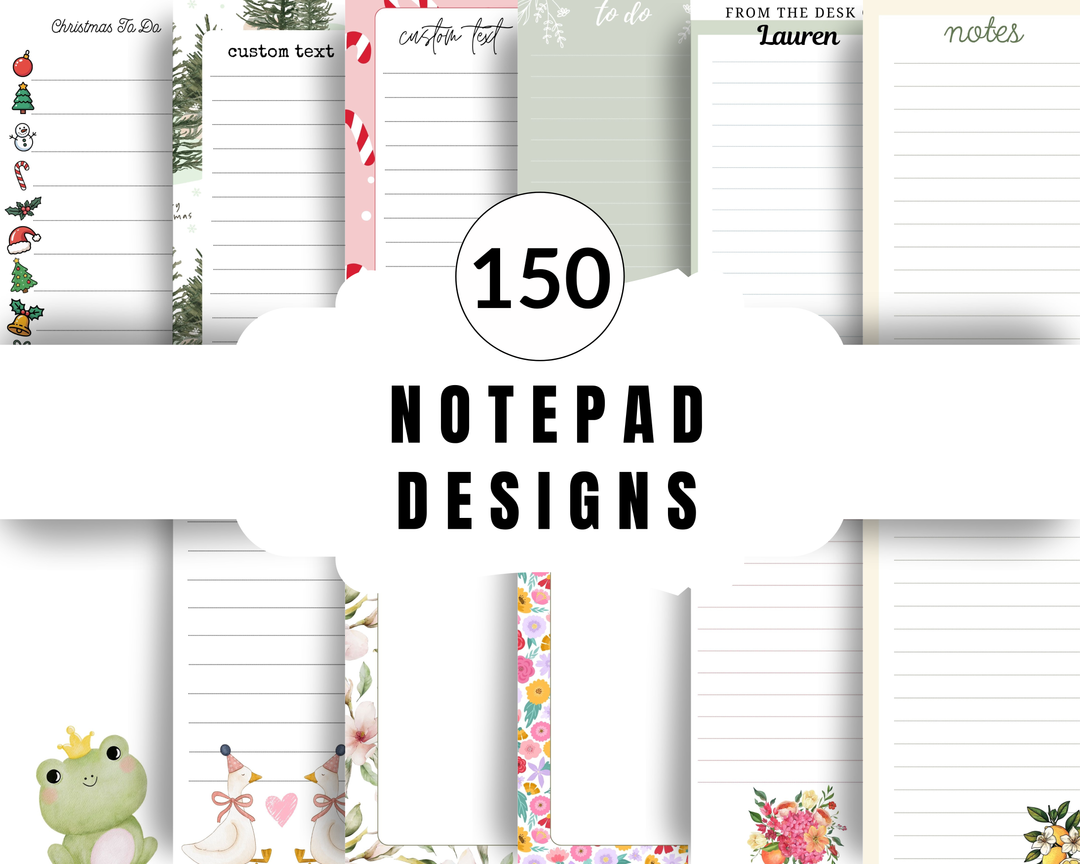 Simple Designs Notepad 150 Editable Notepad Design - Canva - Commercial Use – Zoomies Paper Co.