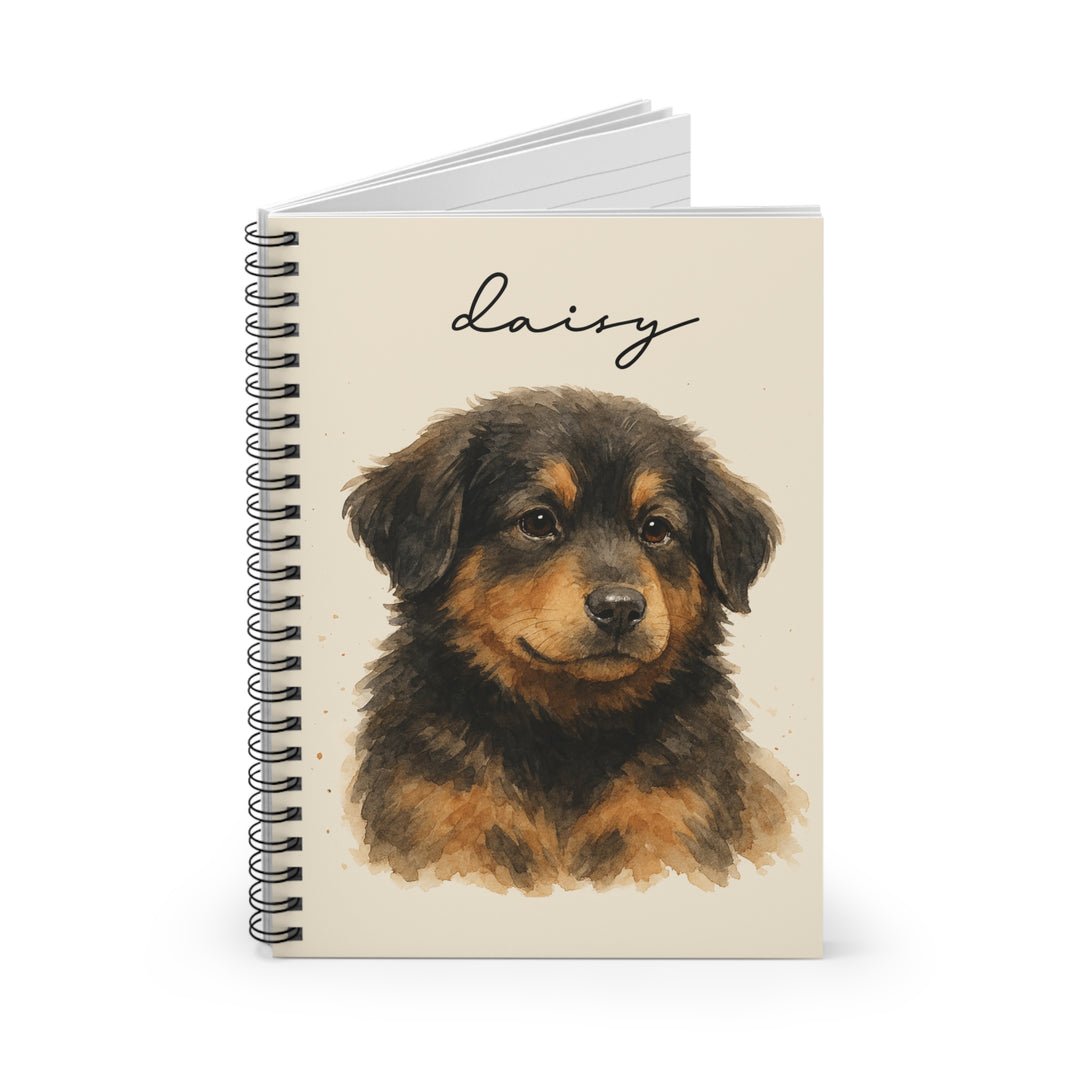 Personalized Dog Spiral Notebook with Dog Portrait
