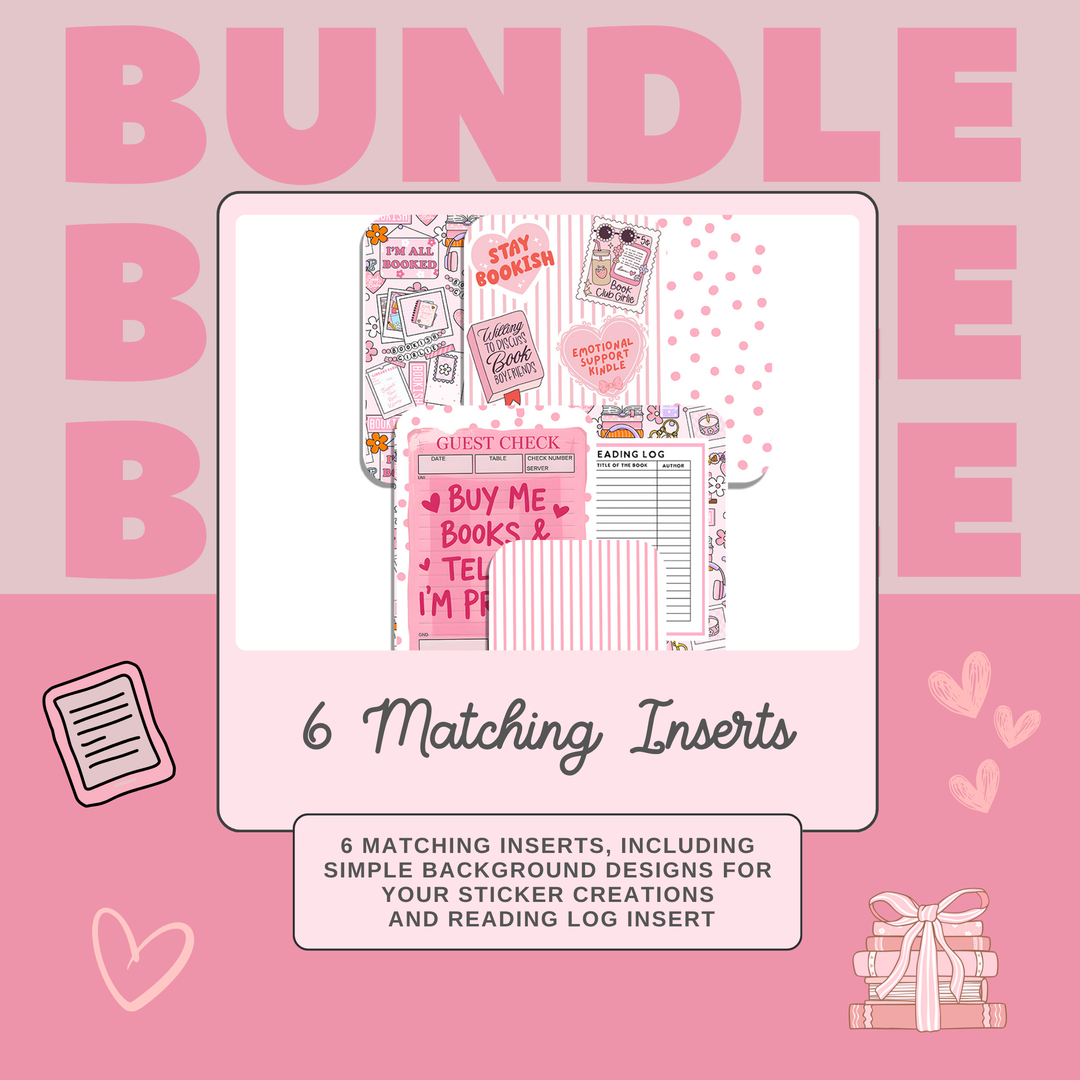 Kindle Accessory Bundle with 6 Inserts, 1 Charm, 1 Dust Plug & 20 Stickers