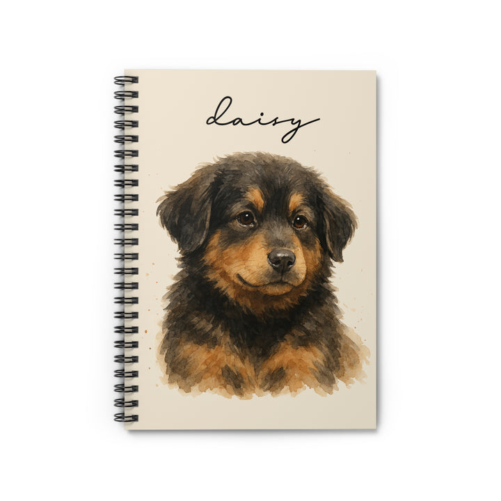 Personalized Dog Spiral Notebook with Dog Portrait