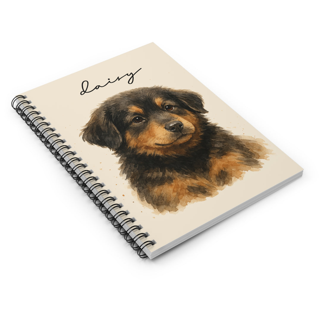 Personalized Dog Spiral Notebook with Dog Portrait