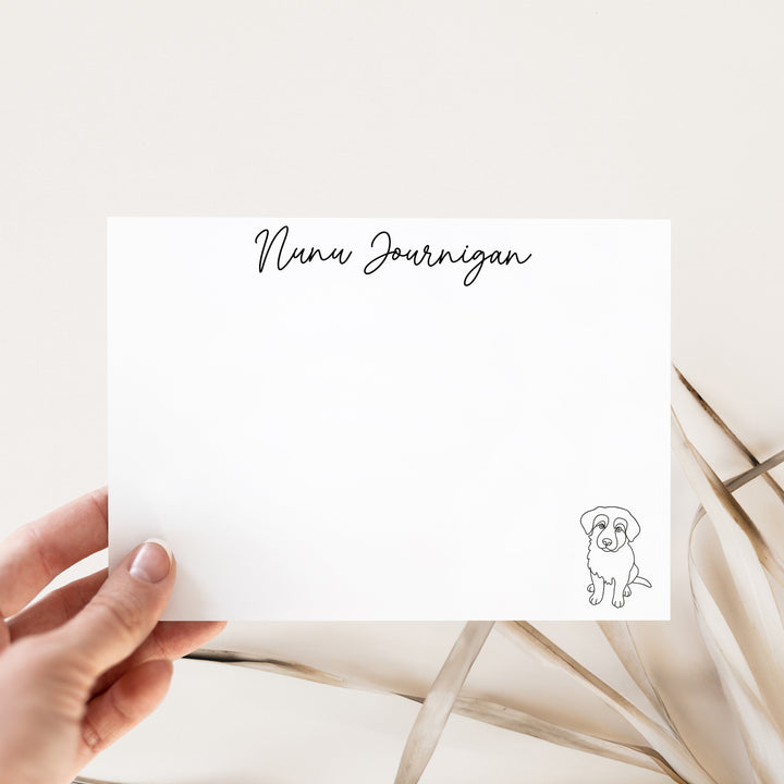 Personalized Single Line Dog Portrait Notecards