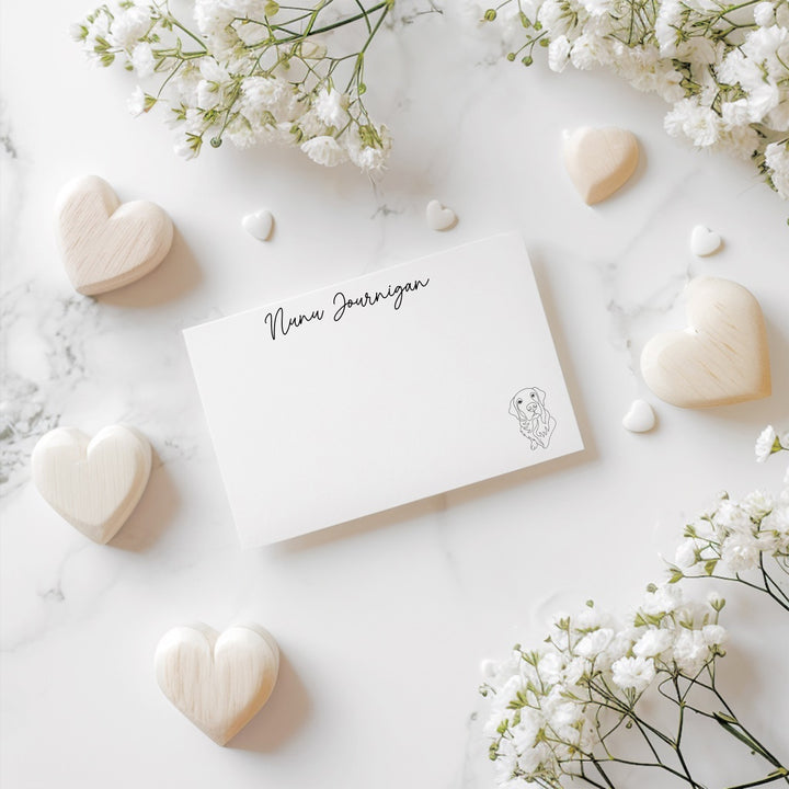 Personalized Single Line Dog Portrait Notecards