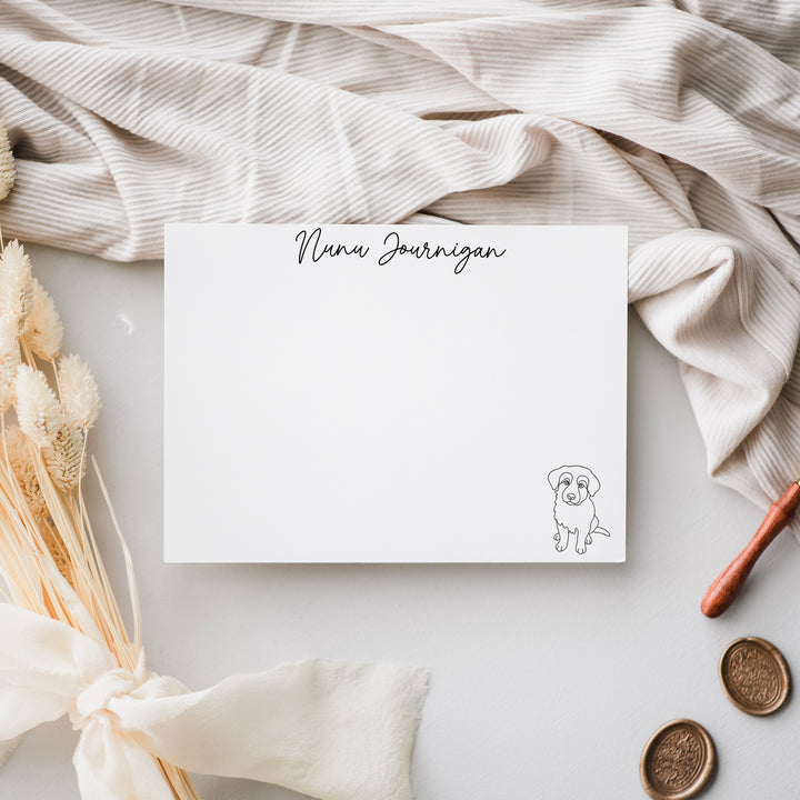 Personalized Single Line Dog Portrait Notecards