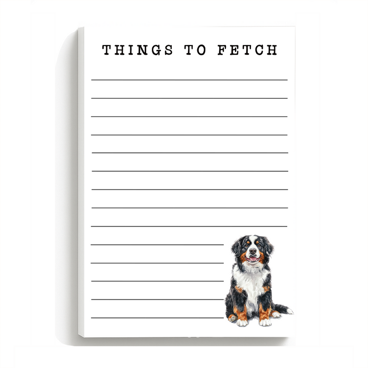 Bernese Mountain Dog To Do Notepad, Cute Dog Memo Pad 5"x7"