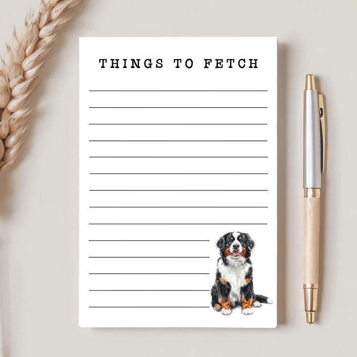 Bernese Mountain Dog To Do Notepad, Cute Dog Memo Pad 5"x7"