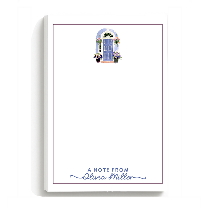Personalized Notepad Watercolor, Custom Stationery