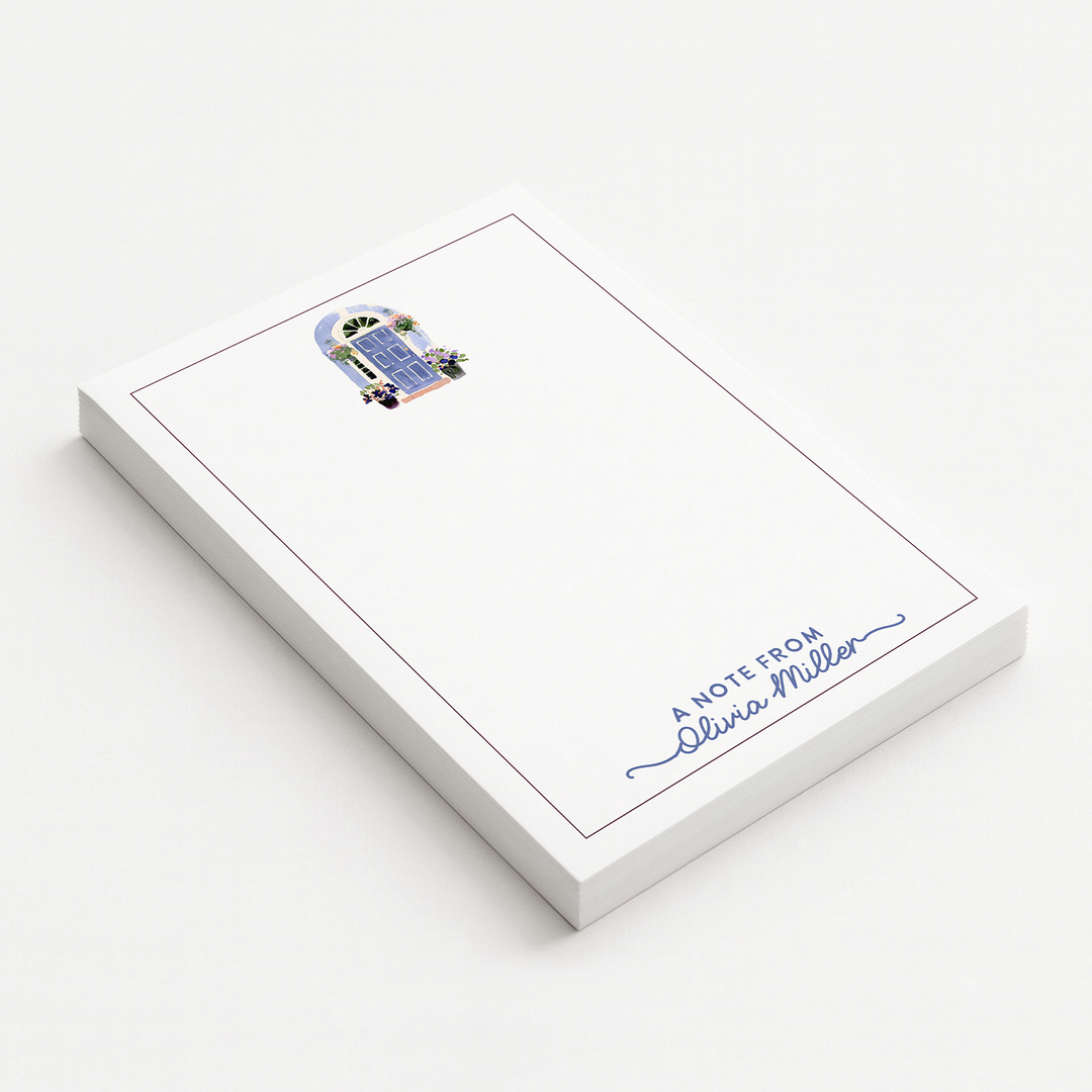 Personalized Notepad Watercolor, Custom Stationery