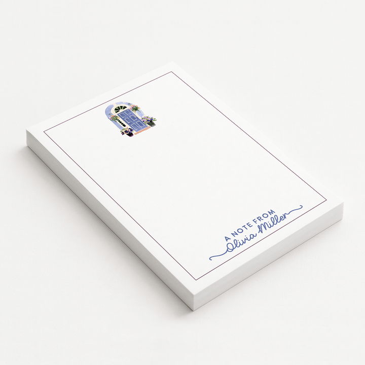 Personalized Notepad Watercolor, Custom Stationery