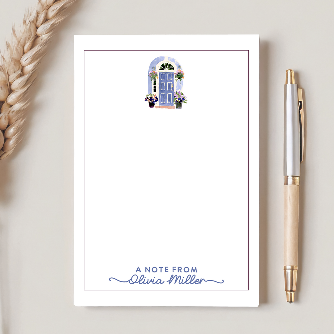 Personalized Notepad Watercolor, Custom Stationery