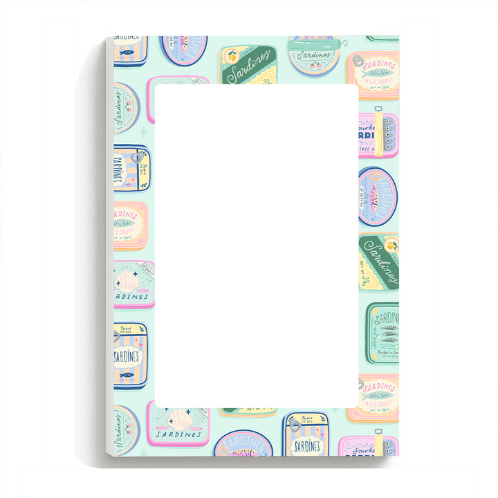 Blank Sardines Notepad, Cute Memo Pad 5"x7"