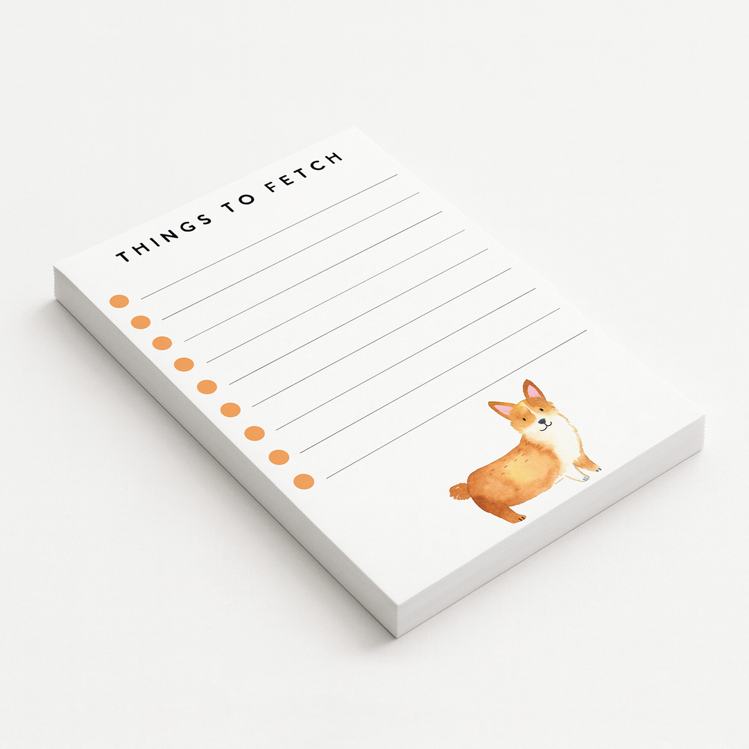 Corgi To Do Notepad, Cute Dog Memo Pad 5"x7"