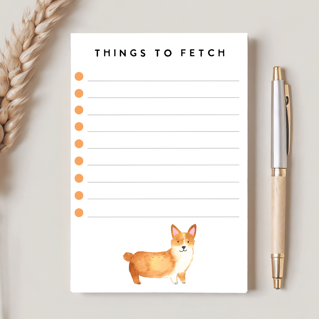 Corgi To Do Notepad, Cute Dog Memo Pad 5"x7"