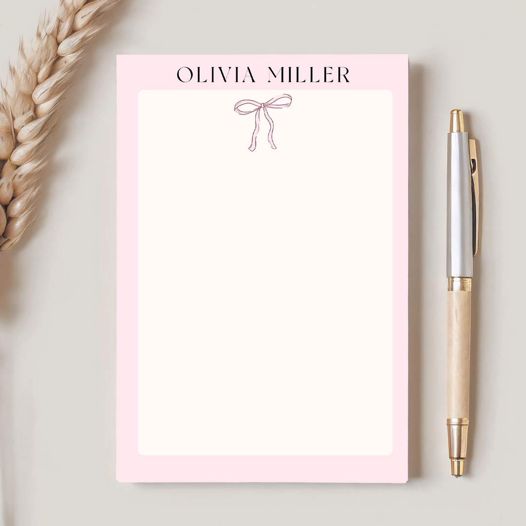 Personalized Notepad - Pink Coquette - Stationery