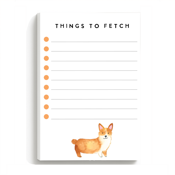 Corgi To Do Notepad, Cute Dog Memo Pad 5"x7"
