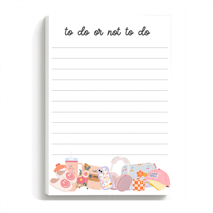 Cozy Girl To Do Notepad, Cute Memo Pad 5"x7"