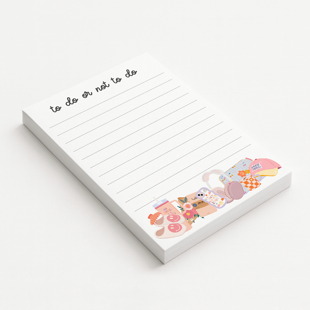 Cozy Girl To Do Notepad, Cute Memo Pad 5"x7"