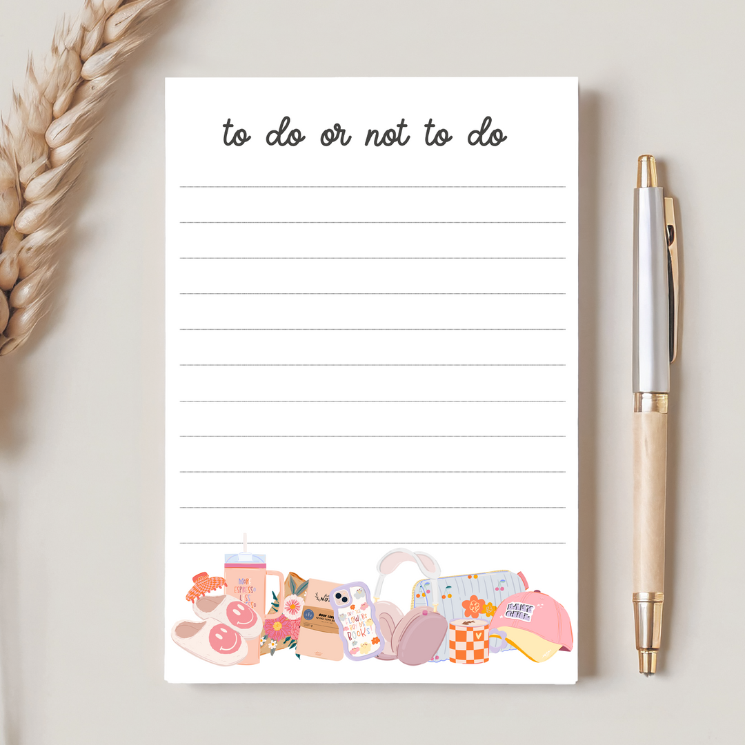 Cozy Girl To Do Notepad, Cute Memo Pad 5"x7"