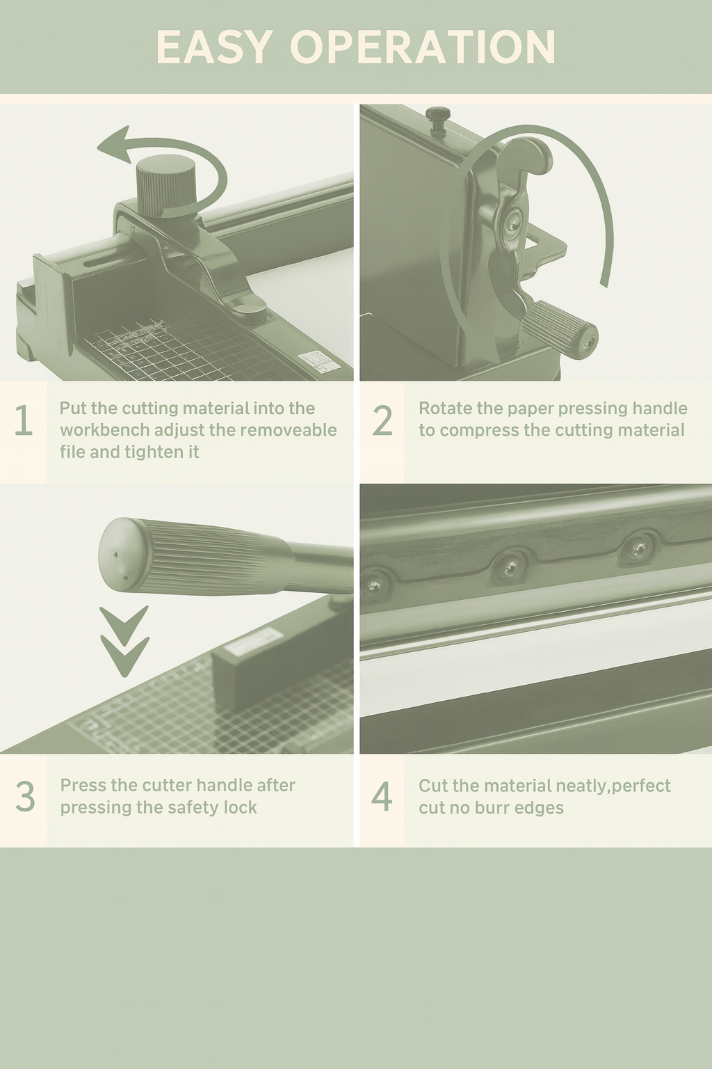Heavy Duty Paper Cutter - 400 Sheets Capacity
