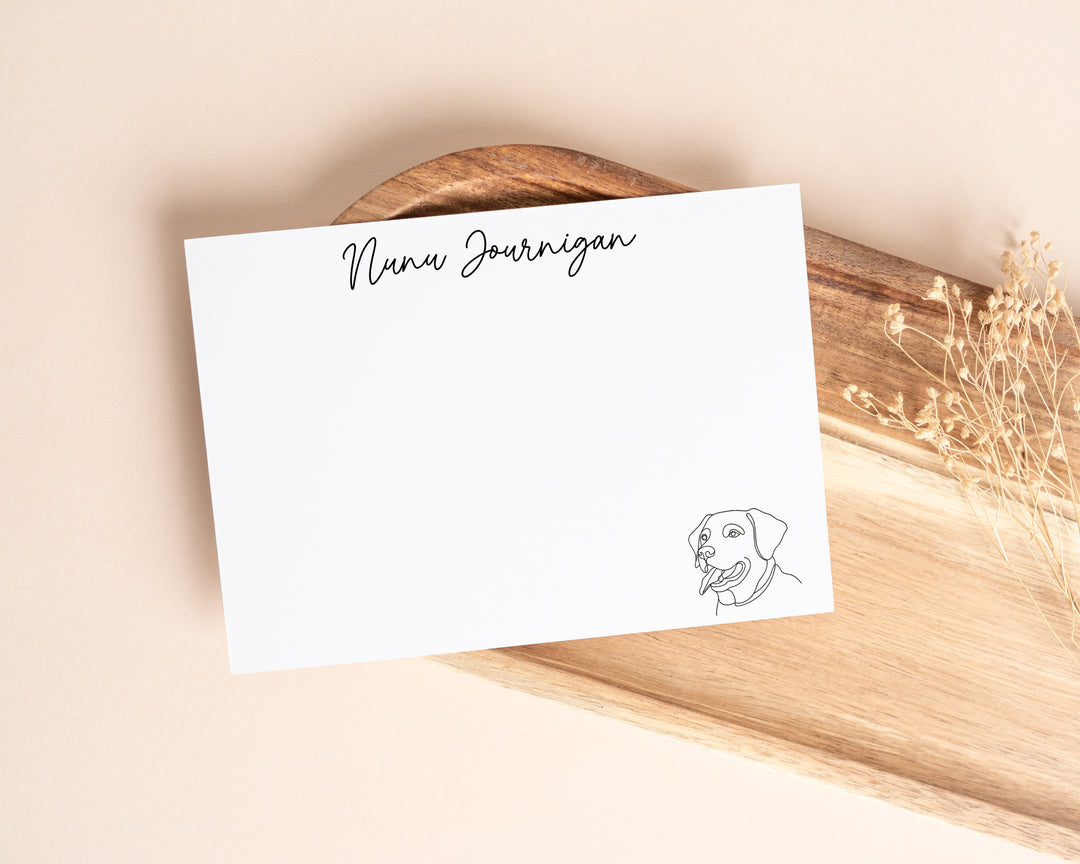 Personalized Single Line Dog Portrait Notecards