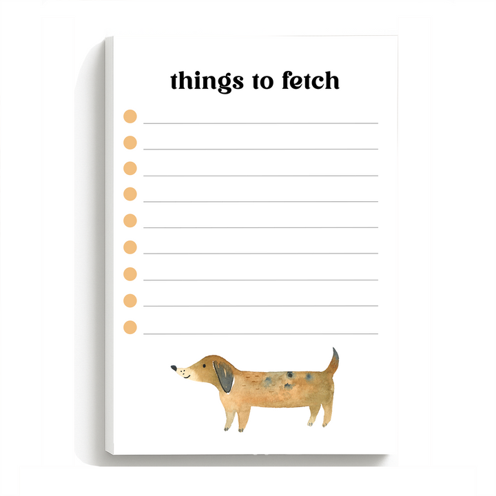 Watercolor Dacshund Notepad, Cute Memo Pad 5"x7"