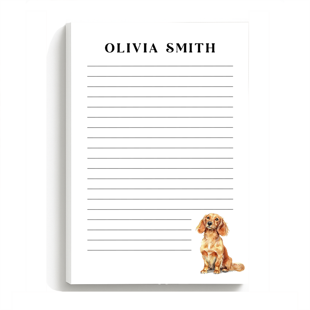 Custom Dog Breed Notepad with Personalized Name