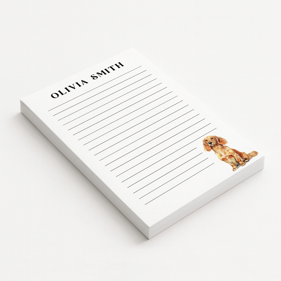 Custom Dog Breed Notepad with Personalized Name