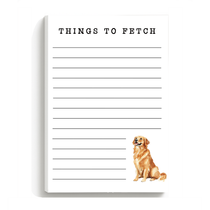 Golden Retriever Notepad, Cute Dog Memo Pad 5"x7"