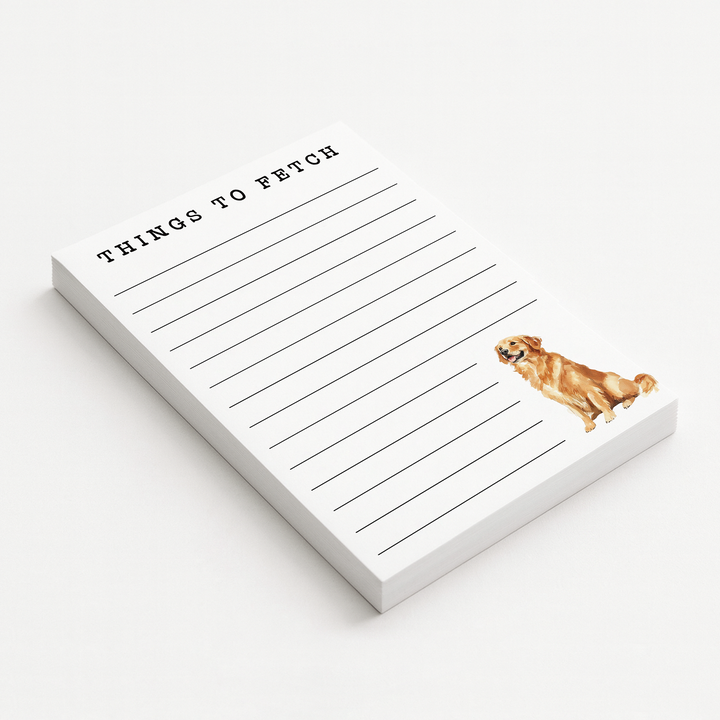 Golden Retriever Notepad, Cute Dog Memo Pad 5"x7"