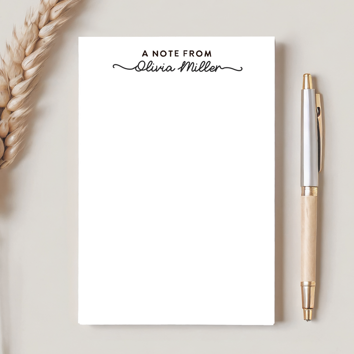 Personalized Notepad Minimalist, Custom Stationery