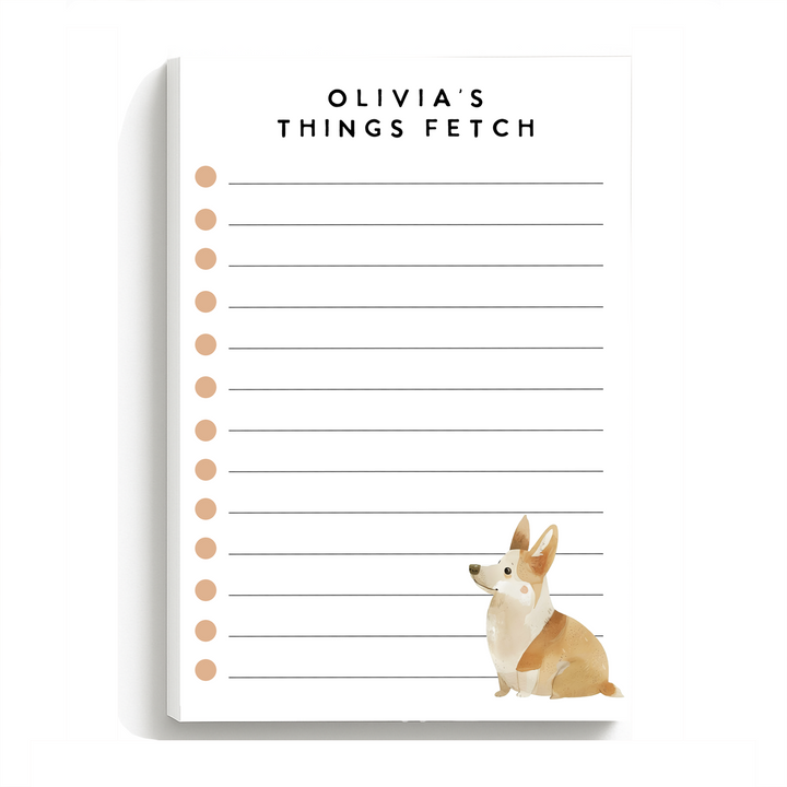 Custom Corgi To Do Notepad, Watercolor Corgi Mom Gift
