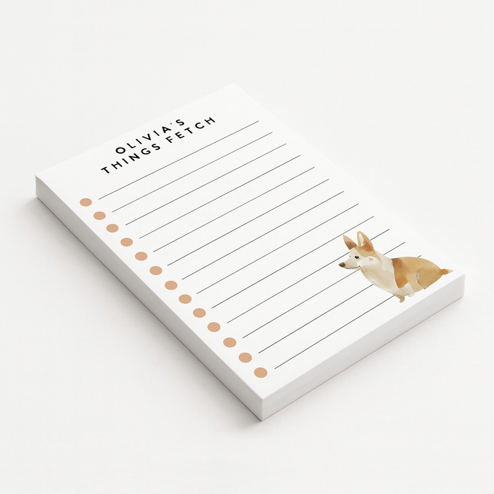 Custom Corgi To Do Notepad, Watercolor Corgi Mom Gift