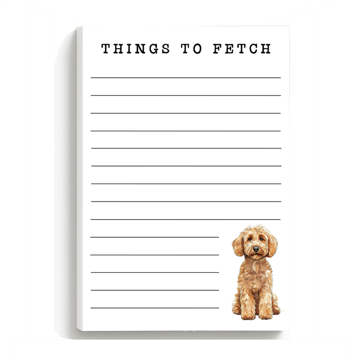Goldendoodle Notepad, Cute Dog Memo Pad 5"x7"