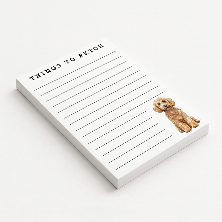 Goldendoodle Notepad, Cute Dog Memo Pad 5"x7"
