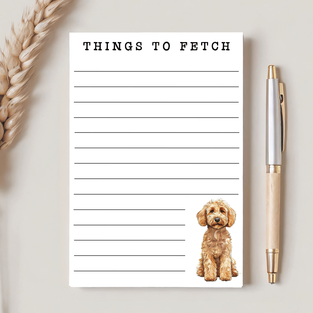 Goldendoodle Notepad, Cute Dog Memo Pad 5"x7"