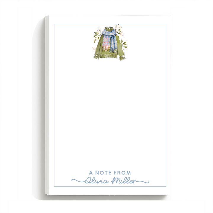 Personalized Notepad Cozy Fall, Custom Stationery