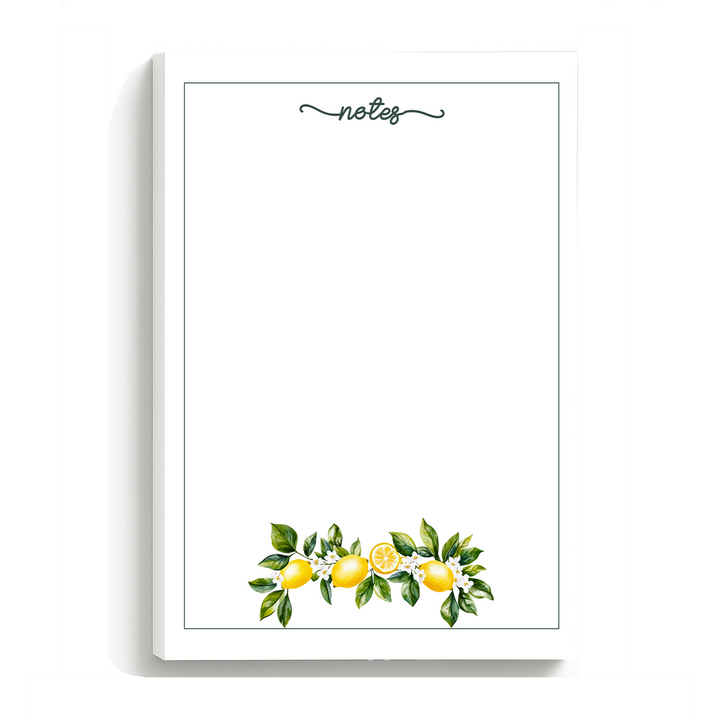 Lemon Tree Branch Notepad, Cute Book Memo Pad 5"x7"