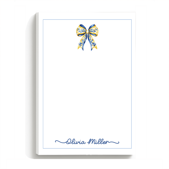 Personalized Notepad Amalfi Ribbon, Custom Stationery
