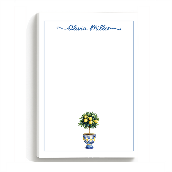 Personalized Notepad Lemon Tree, Custom Stationery