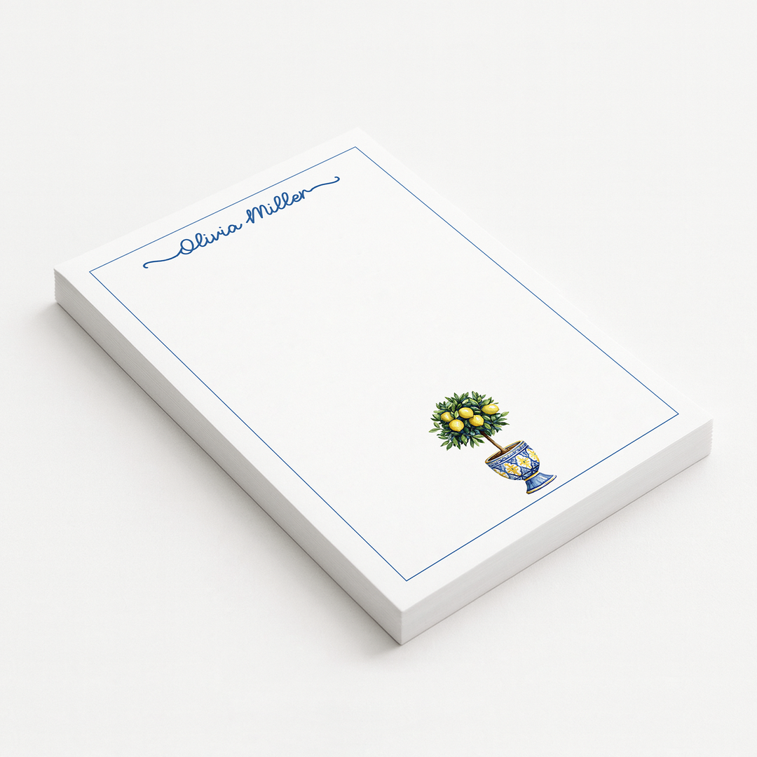 Personalized Notepad Lemon Tree, Custom Stationery