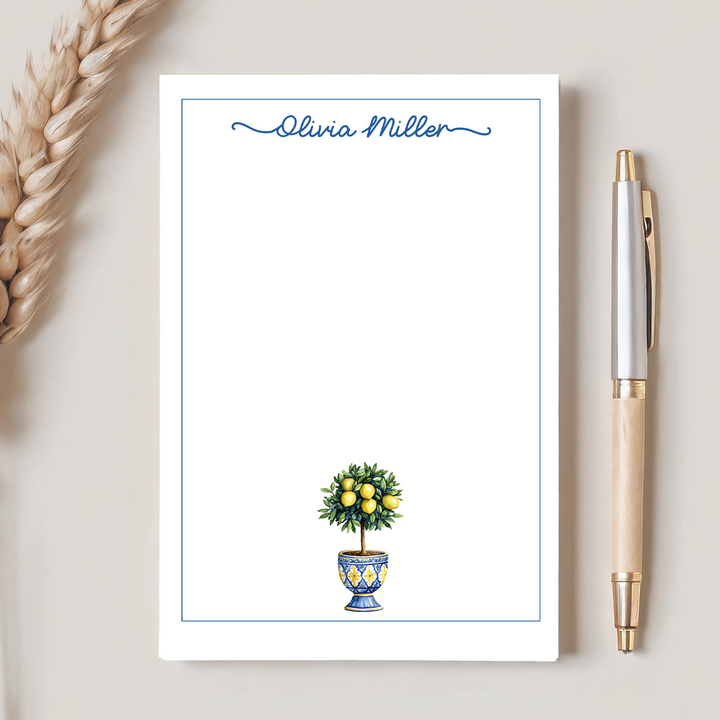 Personalized Notepad Lemon Tree, Custom Stationery