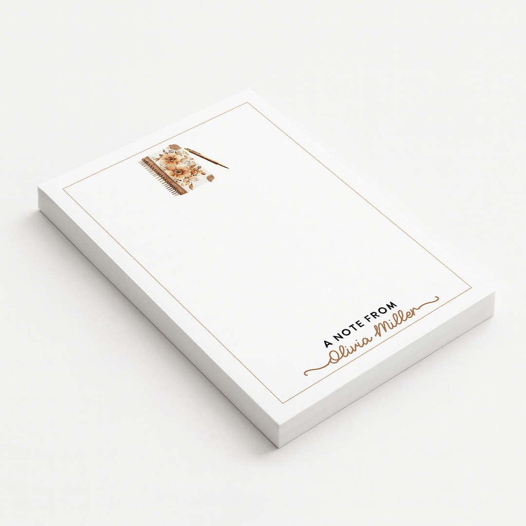 Personalized Notepad Cozy Writer, Custom Stationery