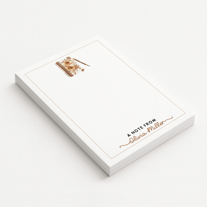 Personalized Notepad Cozy Writer, Custom Stationery