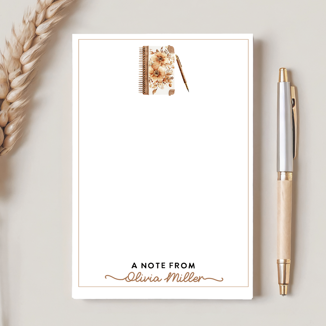 Personalized Notepad Cozy Writer, Custom Stationery