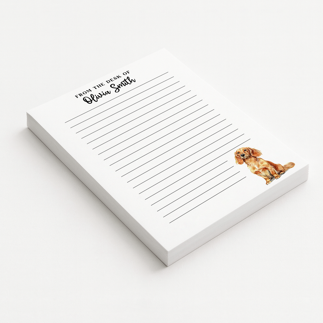 Custom Dog Breed Notepad with Personalized Name