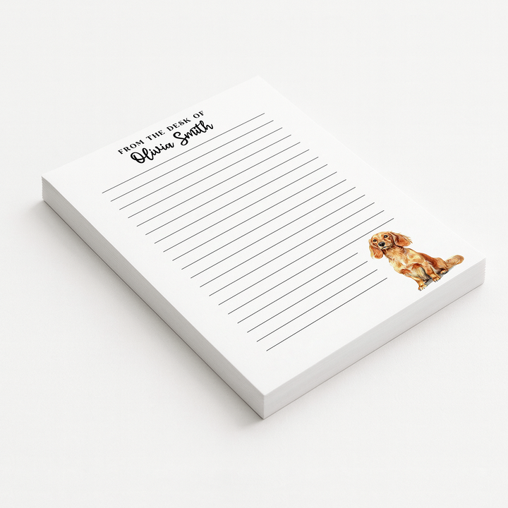 Custom Dog Breed Notepad with Personalized Name